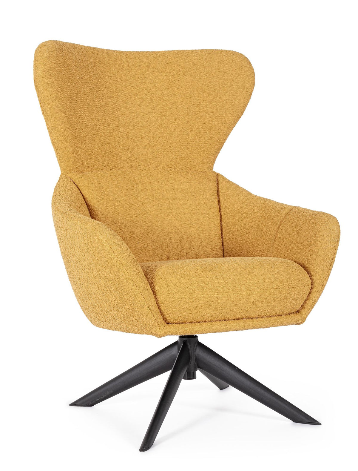 Drehsessel Hailey Senf von Bizzotto, freigestellt, B 75 × T 80 × H 110 cm