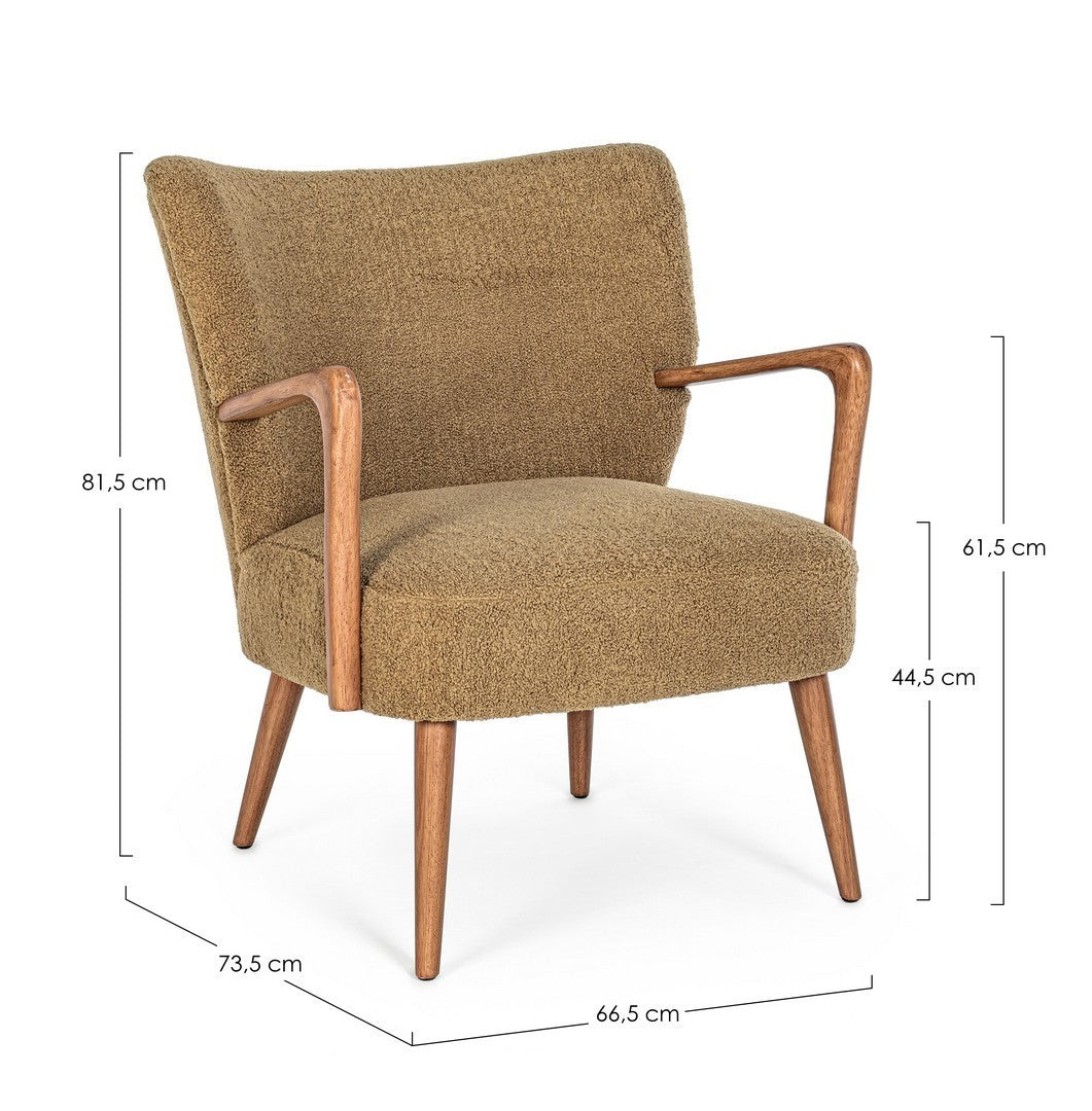 Sessel Moritz Palm von Bizzotto, Maßzeichnung B 66,5 × T 73,5 × H 81 cm
