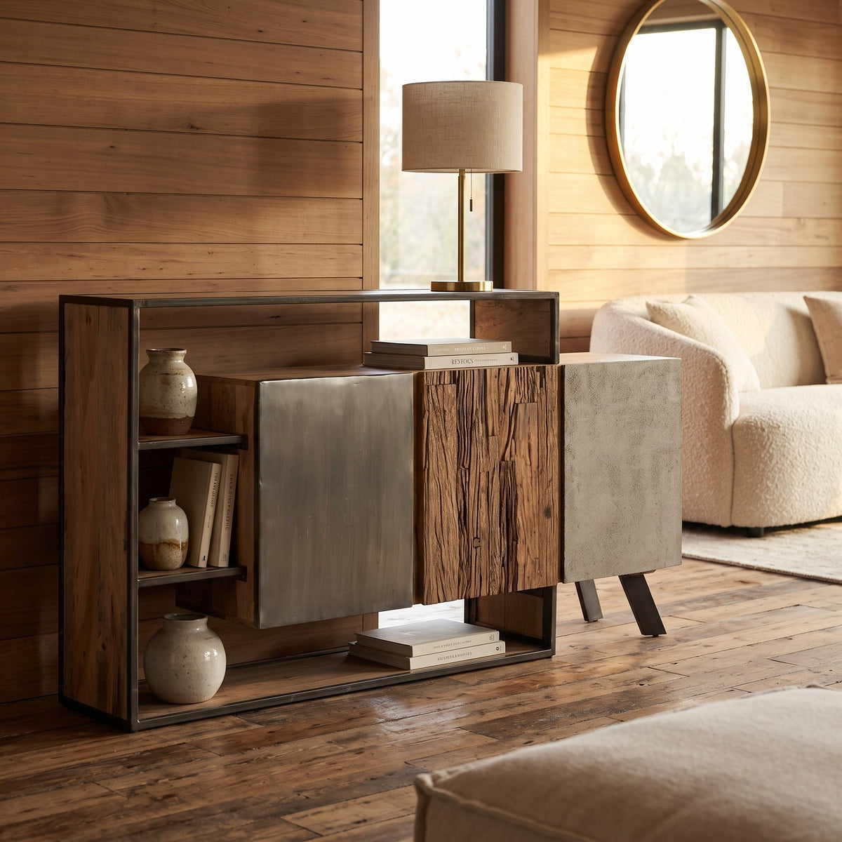 Sideboard Manchester 3 Türen von Bizzotto im Wohnzimmer