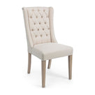 Polsterstuhl Columbia Beige | Leinen und Baumwolle, gesteppte Lehne