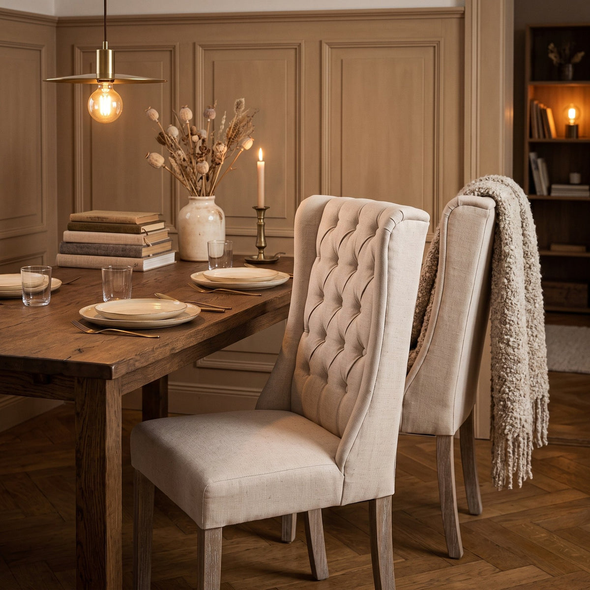 Polsterstuhl Columbia Beige von Bizzotto im Wohnraum