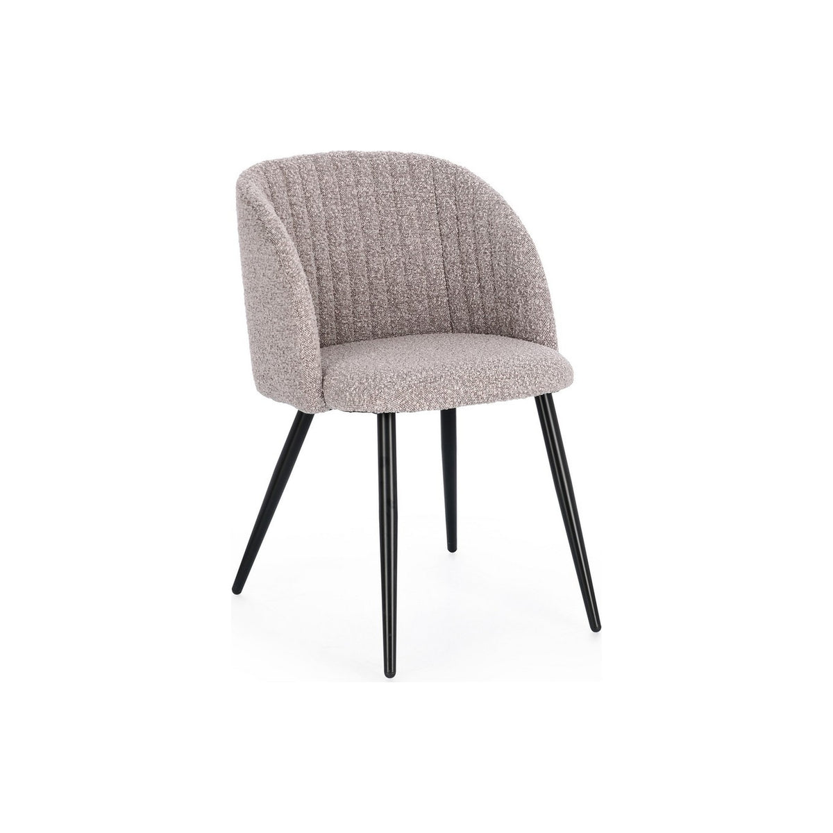 Stuhl Queen Bouclé Nerz von Bizzotto, freigestellt, B 53 × T 57 × H 81,5 cm
