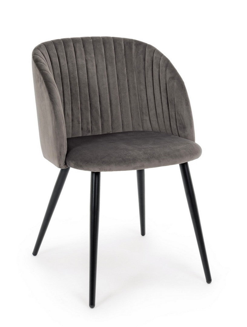 Stuhl Queen Samt von Bizzotto, freigestellt, B 53 × T 57 × H 81,5 cm