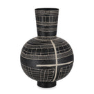 Trichtervase Siva Schwarz 43 cm | Metall handverziert