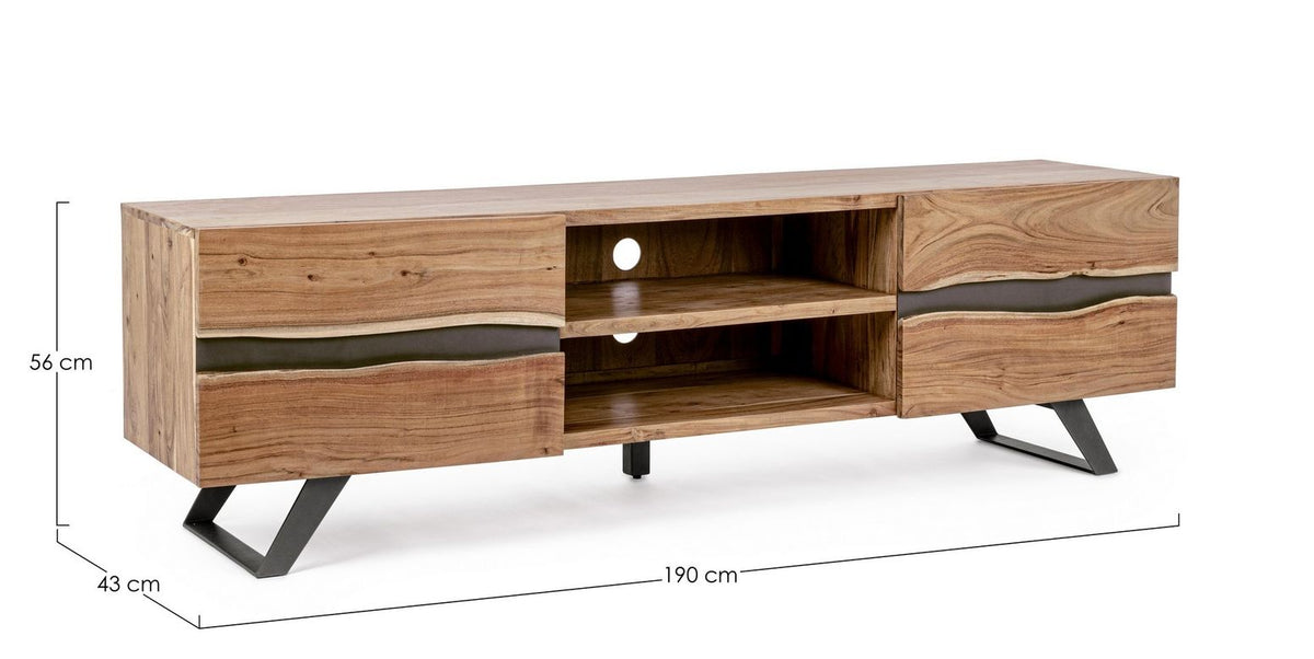 TV-Möbel Aron 190 cm von Bizzotto, Maßzeichnung B 190 × T 43 × H 56 cm