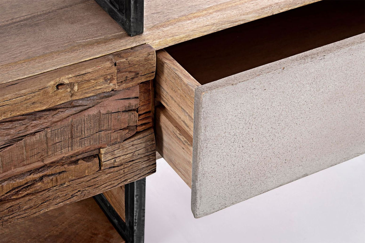 TV-Schrank Manchester 145 cm von Bizzotto, Nahaufnahme von Material und Verarbeitung