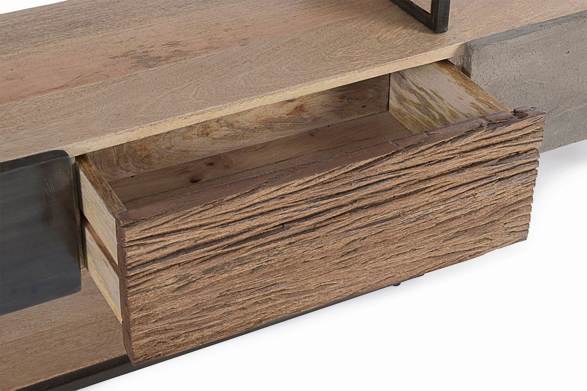 TV-Schrank Manchester 195 cm von Bizzotto, Nahaufnahme von Material und Verarbeitung