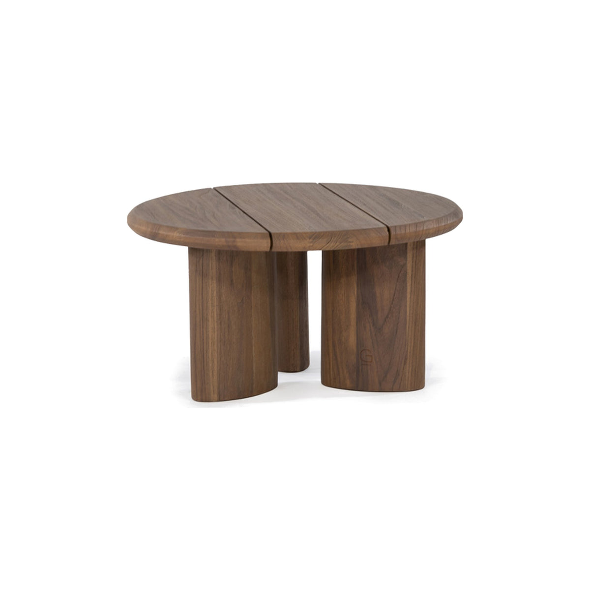 Couchtisch Imen rund Teak Emas Brown Small von Gommaire, Teak Emas Brown, Ø 65 × H 35 cm, Freisteller