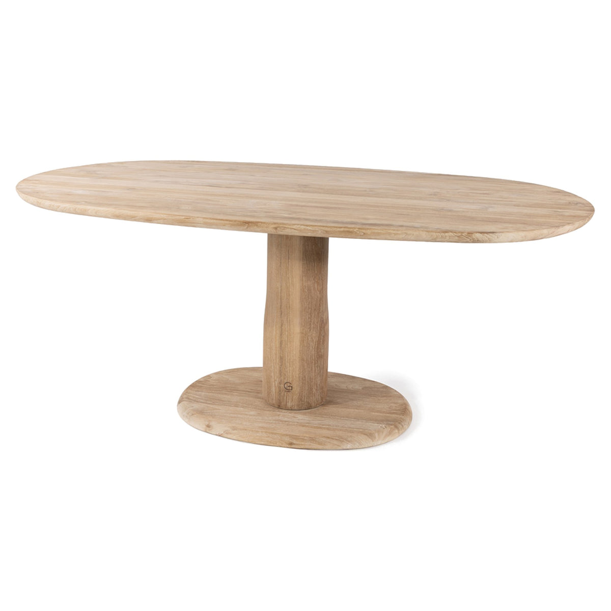 Esstisch Dita Rectoval Teak Natural Grey von Gommaire, Teak Natural Grey, 180 × 112,5 × H 76 cm, Freisteller