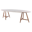 Esstisch Faye oval Beton Teak Emas Brown