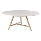 Esstisch Faye rund Beton Teak Natural Grey XL