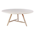 Esstisch Faye rund Beton Teak Natural Grey XL Low
