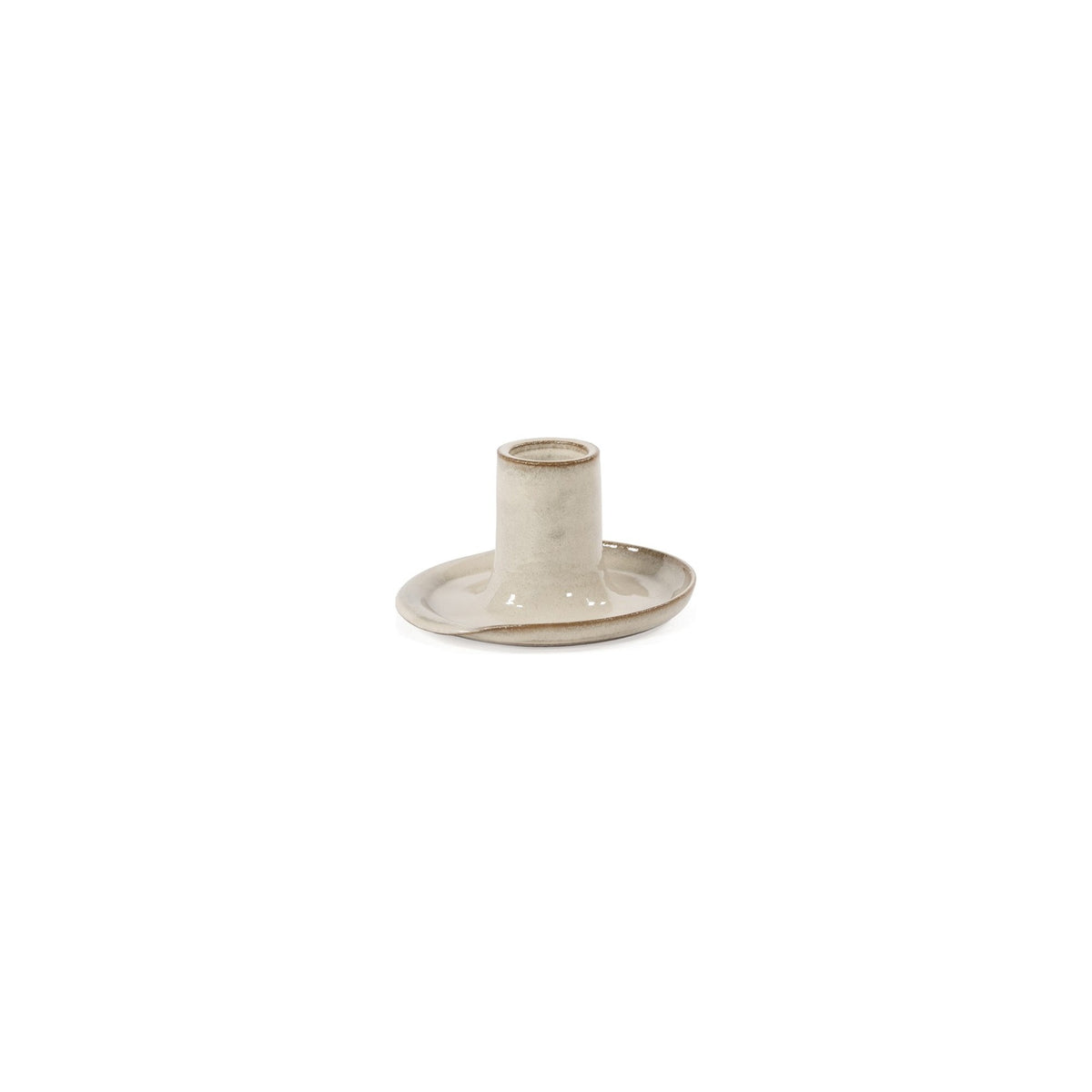 Kerzenhalter Ali Terracotta Sandbraun Large von Gommaire, Terracotta Sandbraun, Ø 21,5 × H 12,5 cm, Freisteller