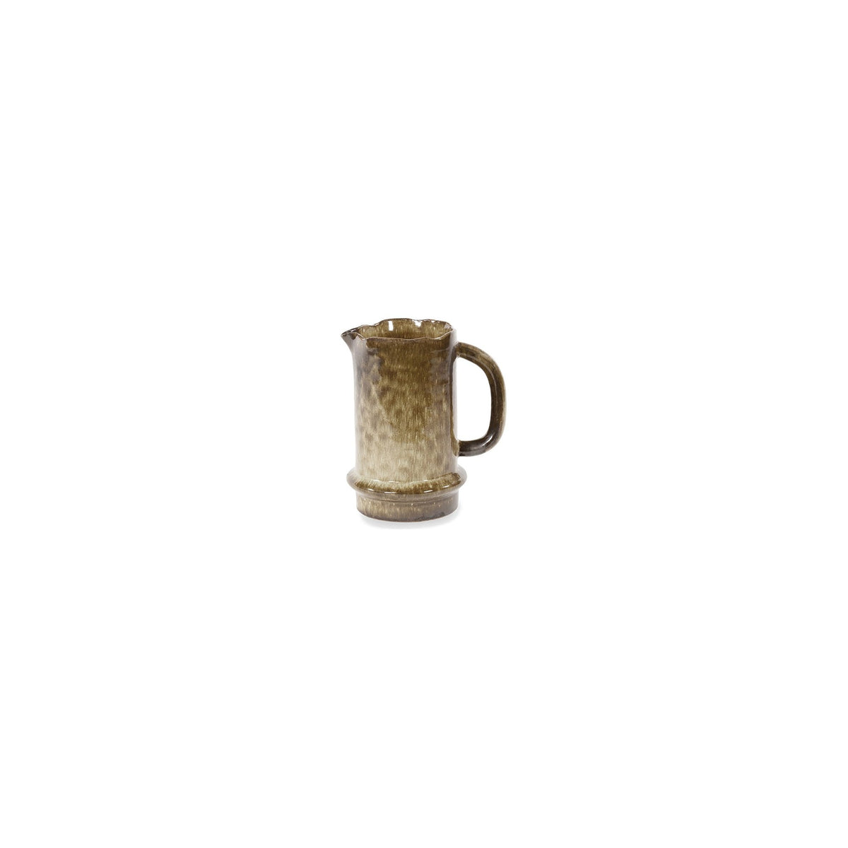 Krug Ali Terracotta Moosgrün Large von Gommaire, Terracotta Moosgrün, B 16,5 × T 10 × H 17 cm, Freisteller