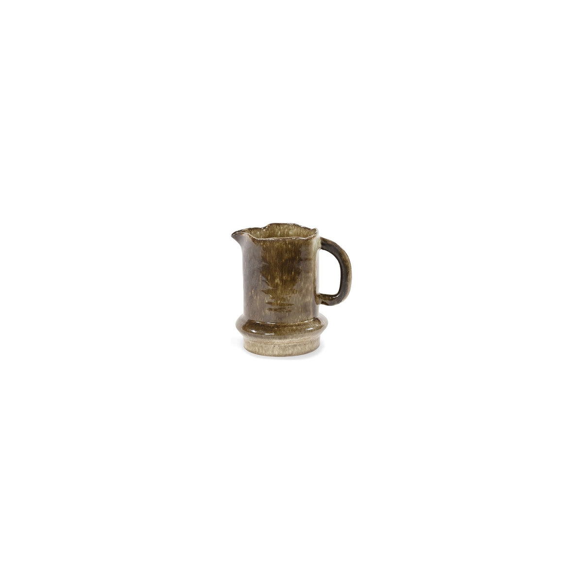 Krug Ali Terracotta Moosgrün Small von Gommaire, Terracotta Moosgrün, B 16 × T 10 × H 15 cm, Freisteller