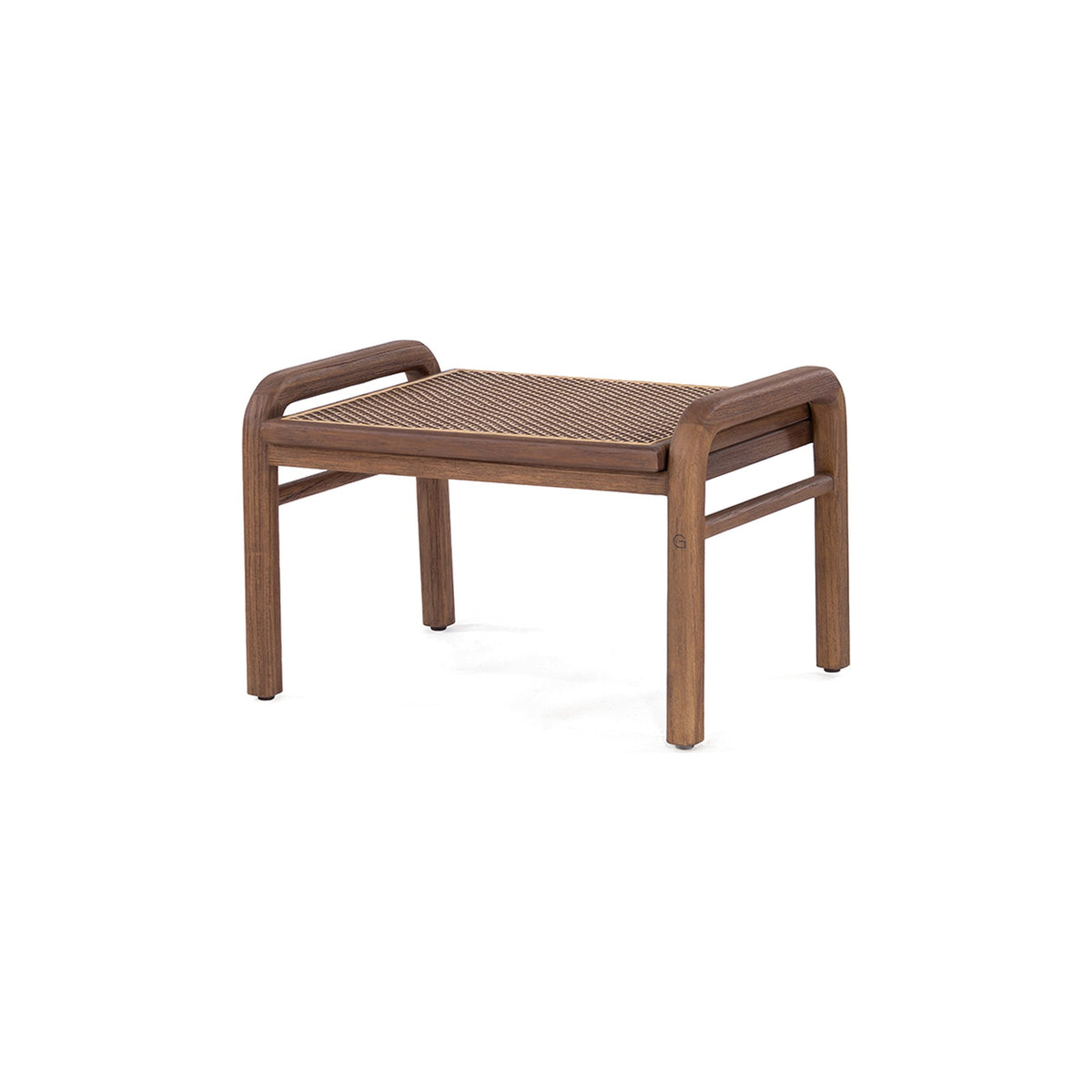 Ottomane Imen Teak Emas Brown PE Rattan von Gommaire, Teak Emas Brown und PE-Rattan Blend, B 62 × T 48 × H 40 cm, Freisteller ohne Polster