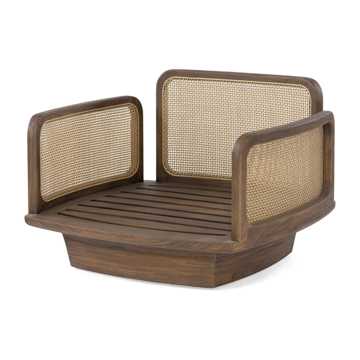 Passendes Möbel Modulsofa Boa Teak Emas Brown von Gommaire, B 95 × T 90 × H 65 cm, Hülle nicht abgebildet