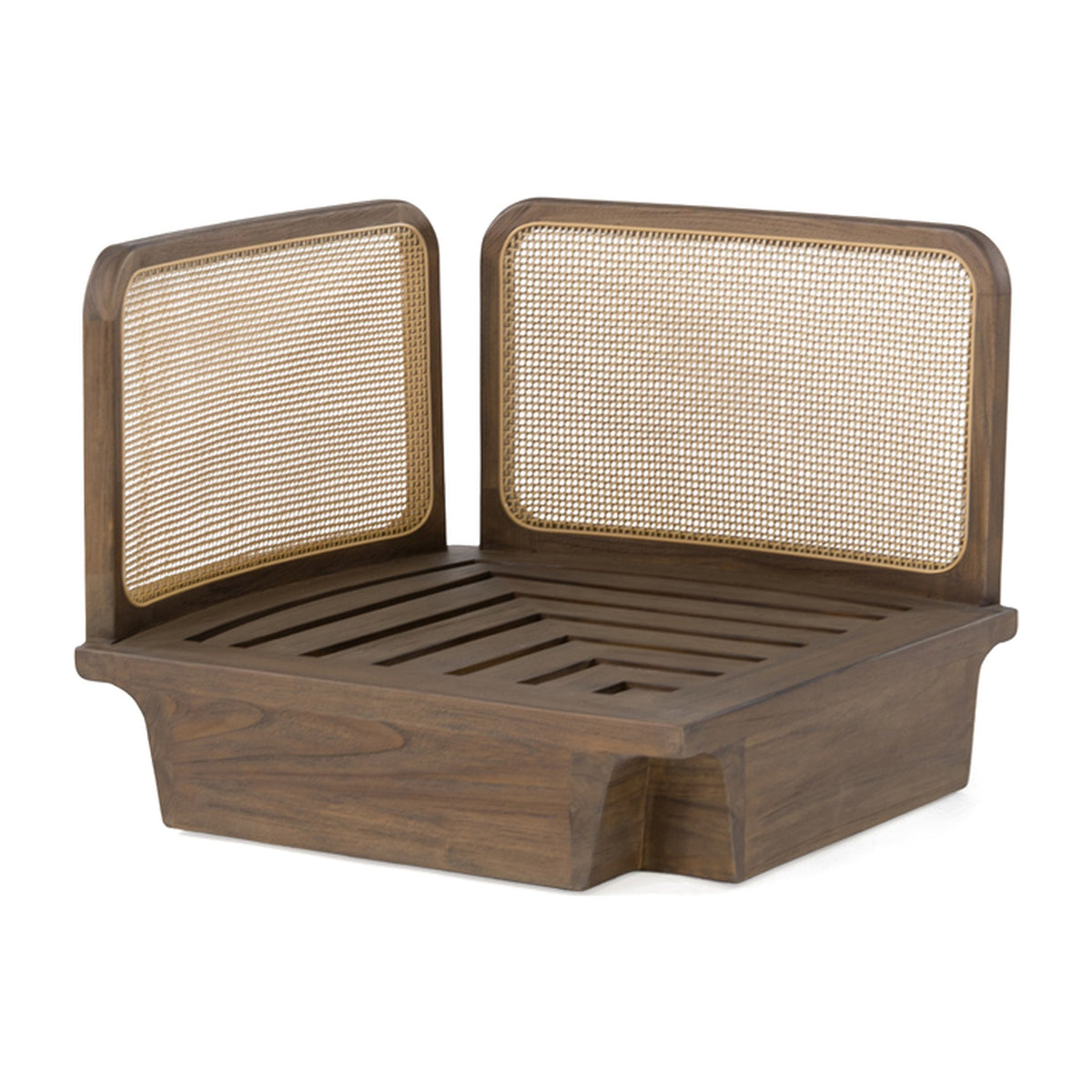 Passendes Möbel Modulsofa Boa Teak Emas Brown von Gommaire, B 85 × T 85 × H 65 cm, Hülle nicht abgebildet