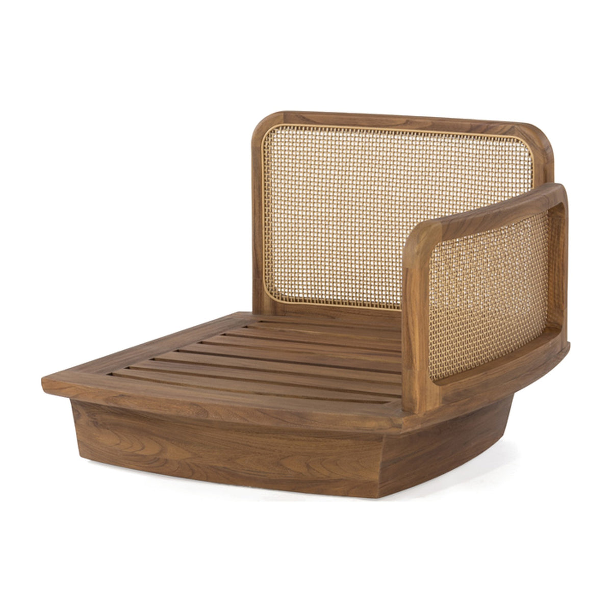 Passendes Möbel Modulsofa Boa Teak Emas Brown von Gommaire, B 85 × T 90 × H 65 cm, Hülle nicht abgebildet
