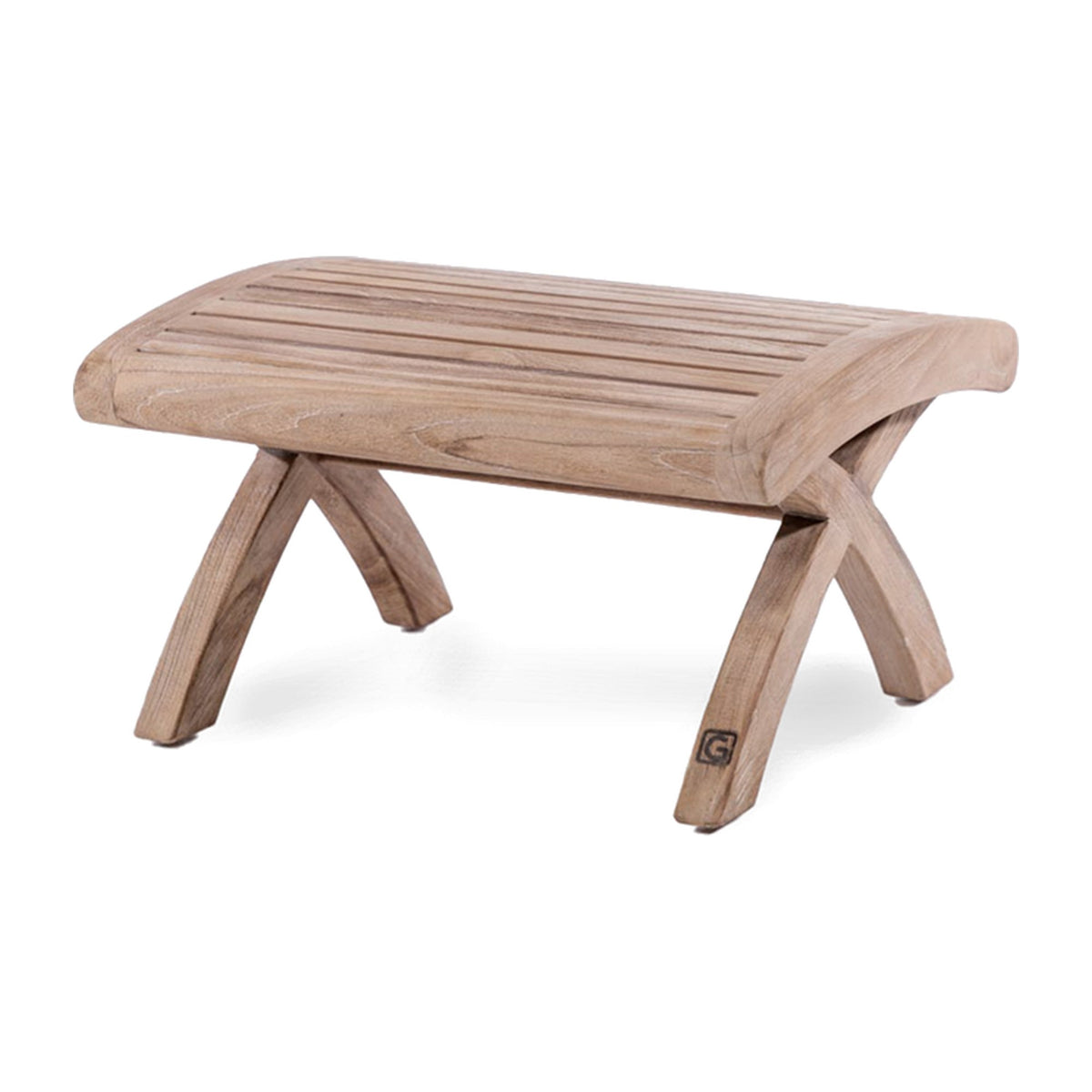 Passendes Möbel Fußhocker Sachin Teak von Gommaire, B 60 × T 55 × H 35 cm, Hülle nicht abgebildet