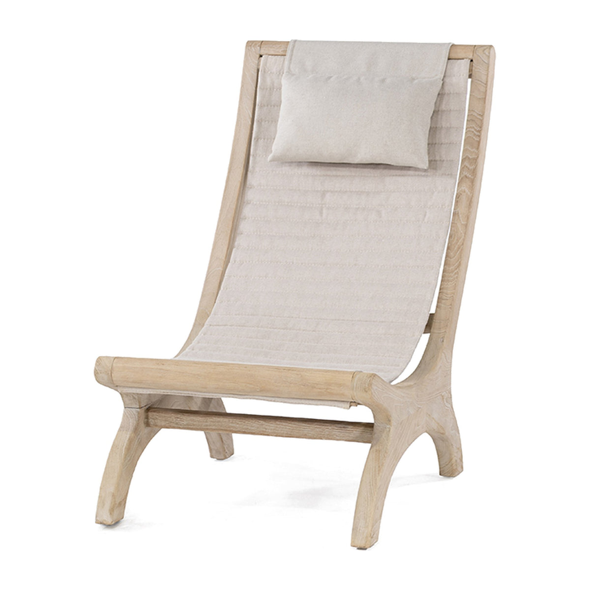 Passendes Möbel Loungesessel Beacher Sachin Teak Natural Grey von Gommaire, B 60 × T 97 × H 97,5 cm, Hülle nicht abgebildet