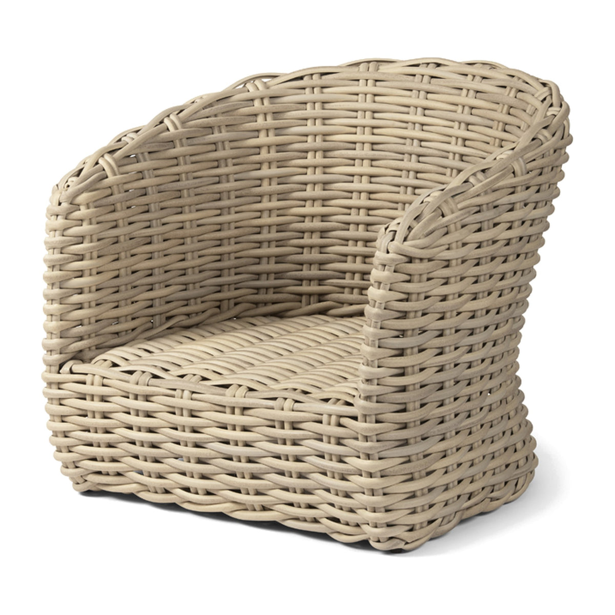 Passendes Möbel Sessel Feline PE Rattan Natural von Gommaire, B 85 × T 87 × H 80 cm, Hülle nicht abgebildet