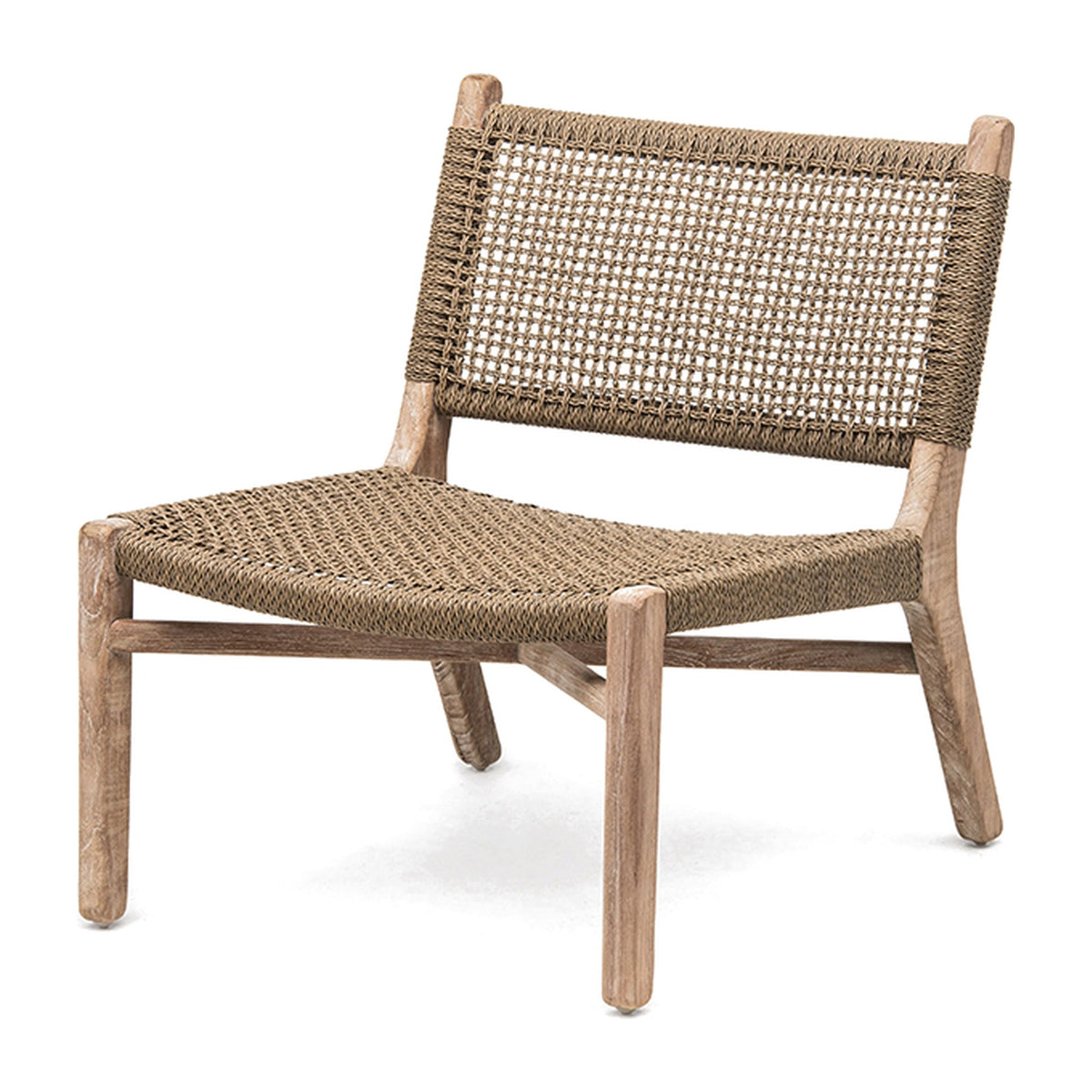 Passendes Möbel Sessel Fiona Teak Natural Grey PE Rattan Antique Weed von Gommaire, B 60 × T 70 × H 68 cm, Hülle nicht abgebildet
