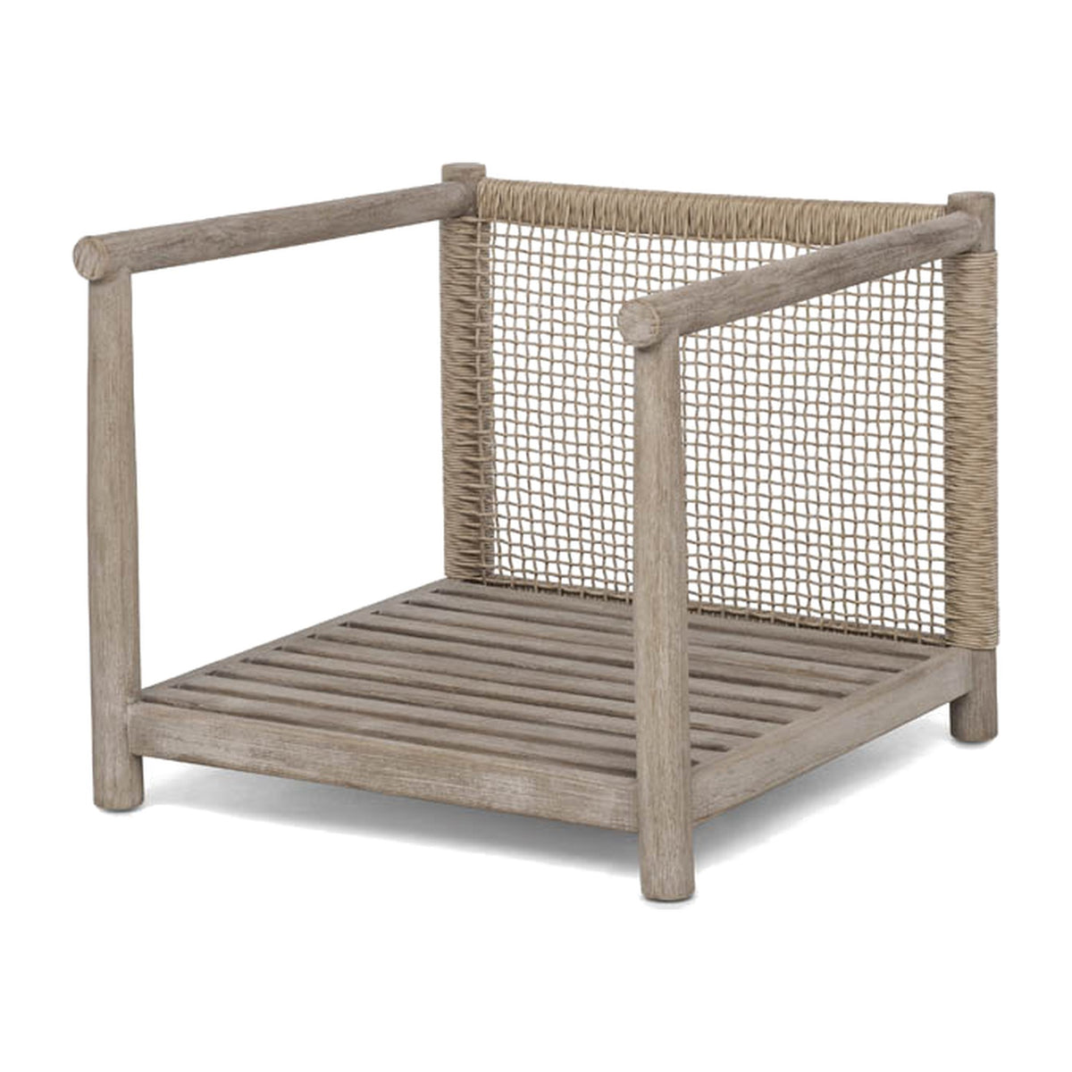 Passendes Möbel Sessel Mieke Teak Natural Grey PE Rattan Sand von Gommaire, B 81 × T 84 × H 68,5 cm, Hülle nicht abgebildet