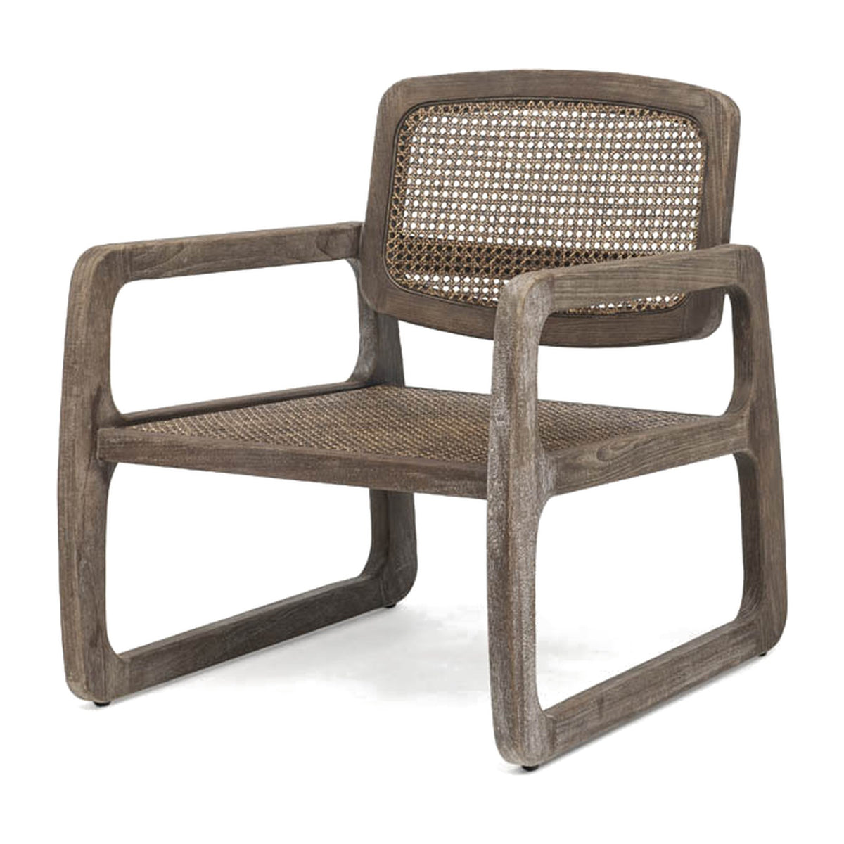 Passendes Möbel Loungesessel Sally Open Weave Teak Natural Grey von Gommaire, B 67 × T 75 × H 78,5 cm, Hülle nicht abgebildet