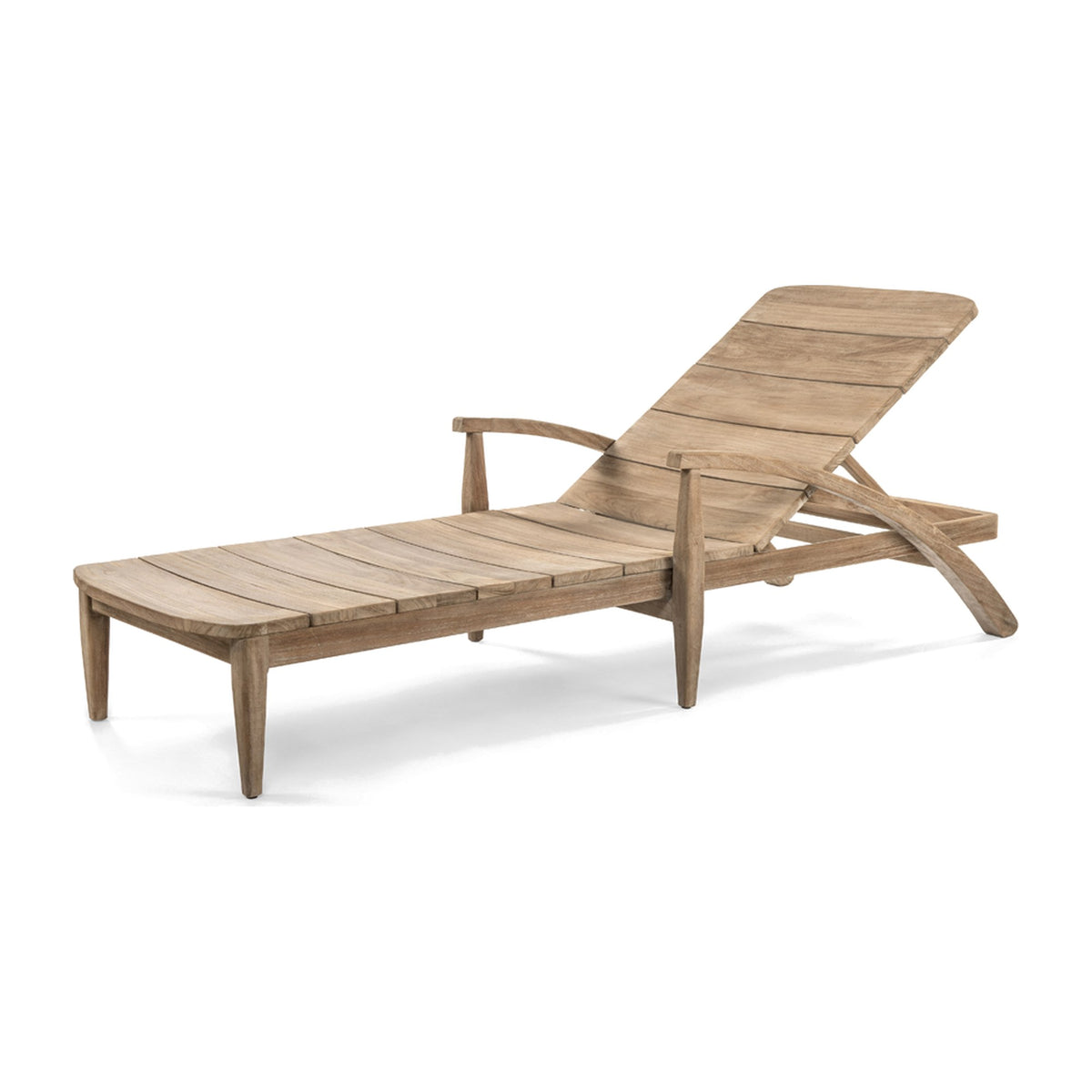 Passendes Möbel Sonnenliege Faye Teak Natural Grey von Gommaire, L 213 × B 79 × H 53 cm, Hülle nicht abgebildet