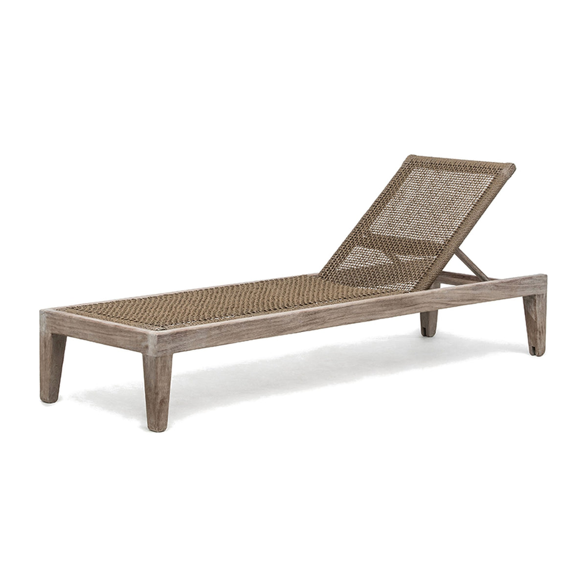 Passendes Möbel Sonnenliege Lisa Teak Natural Grey PE Rattan Antique Weed von Gommaire, L 210 × B 66 × H 35,5 cm, Hülle nicht abgebildet
