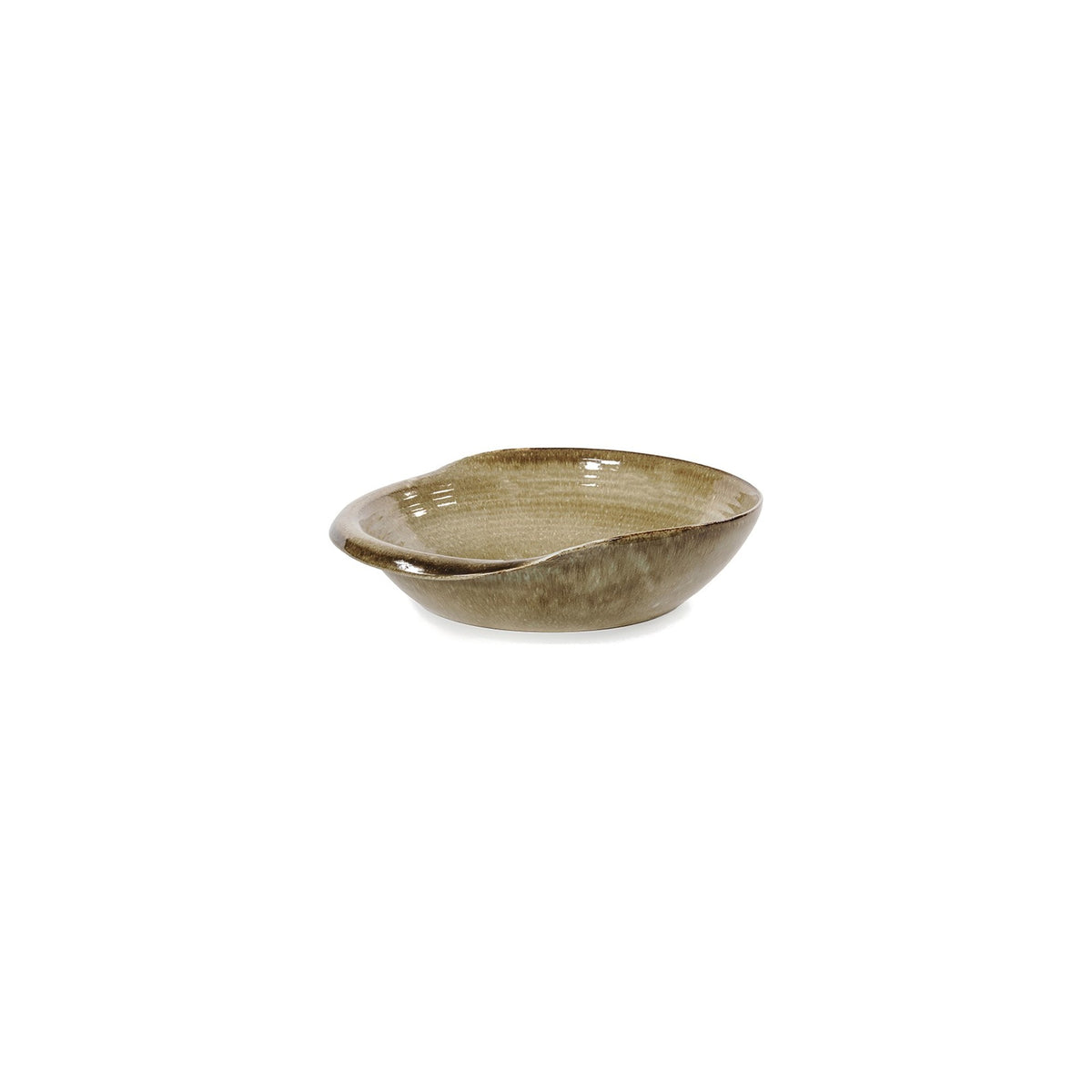 Schale Ali Terracotta Moosgrün Large von Gommaire, Terracotta Moosgrün, Ø 40 × H 10 cm, Freisteller
