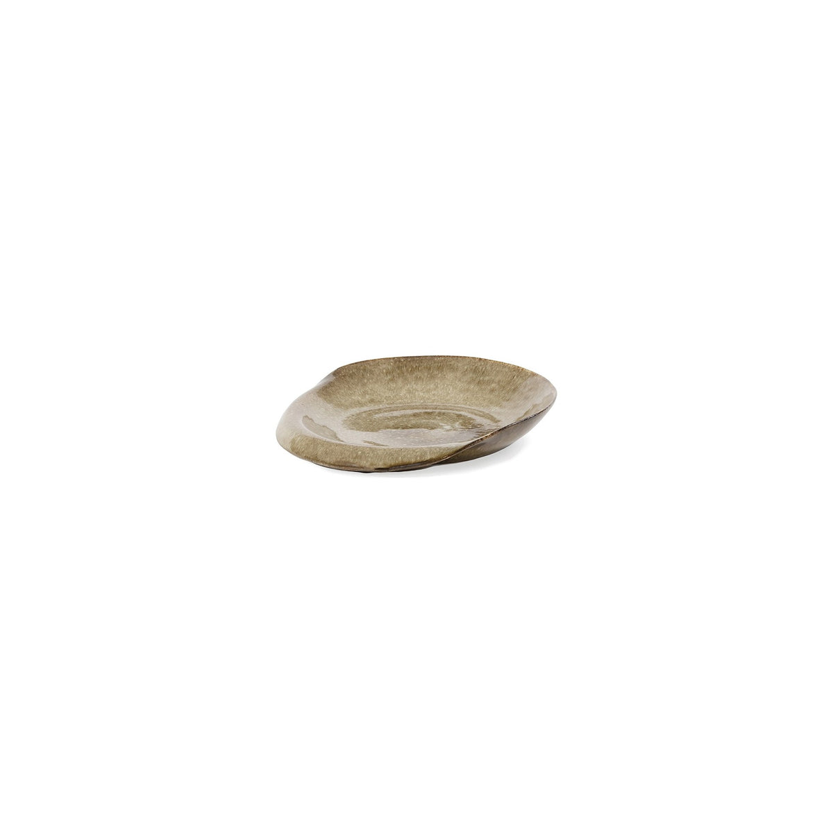 Teller Ali Terracotta Moosgrün Large von Gommaire, Terracotta Moosgrün, Ø 29 × H 3 cm, Freisteller