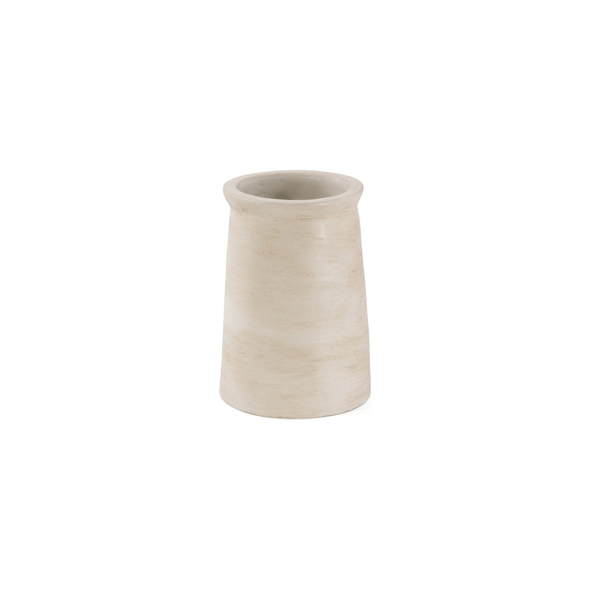 Vase Ginger Terracotta Elfenbein von Gommaire, Terracotta Elfenbein, Ø 29 × H 40 cm, Freisteller