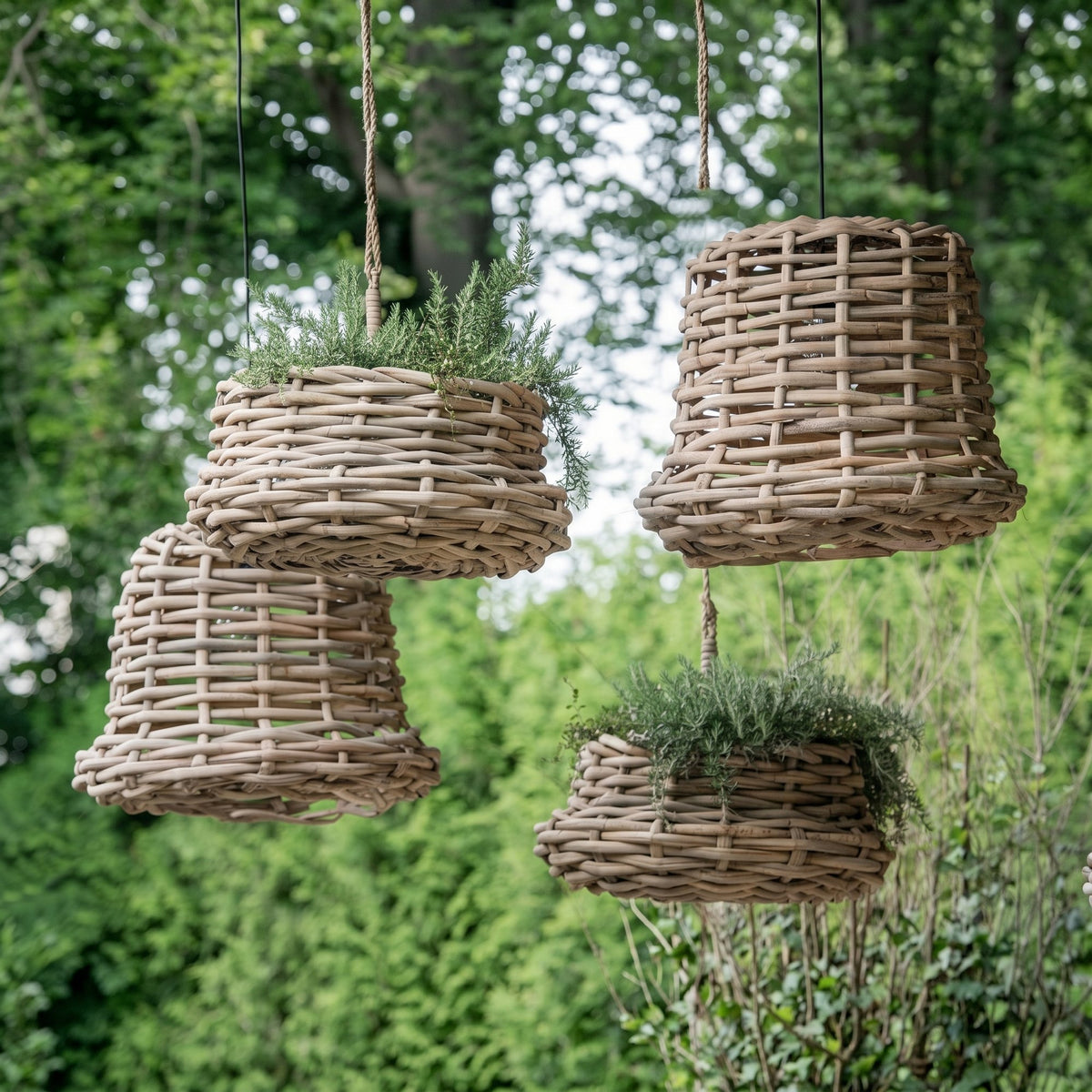 Hängekorb Luca von Gommaire, CL Rattan, Ø 60 × H 30 cm – Milieubild