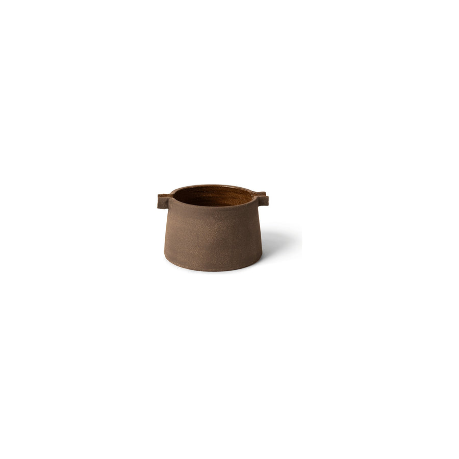 Übertopf Melda Terracotta Goldbraun von Gommaire, Terracotta Goldbraun, Ø 20 × H 12,5 cm
