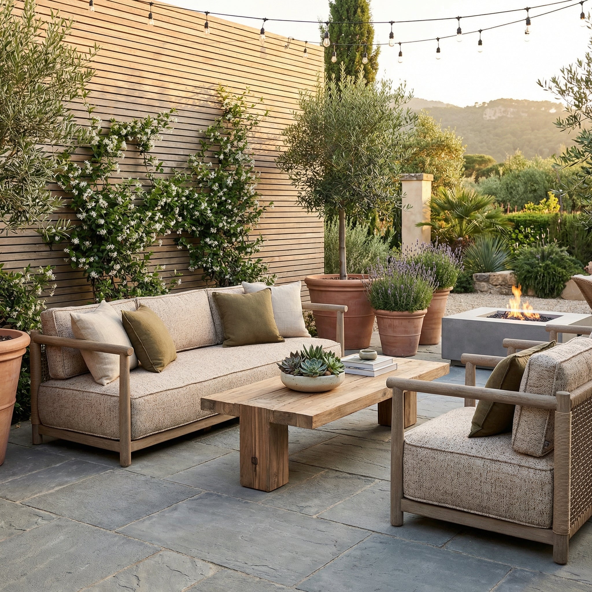 Outdoor Couchtisch Dovetail aus massivem naturfarbenem Teakholz 150x65 cm von Gommaire | STUFF Shop