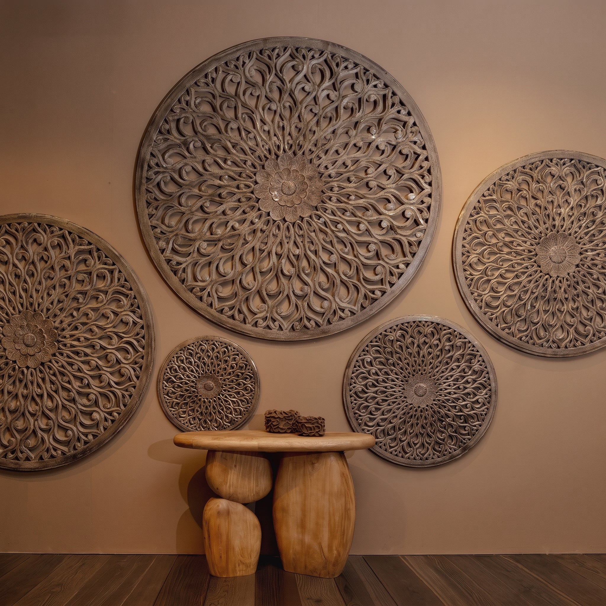Beistelltisch Kedan Hellbraun von PTMD, Mangoholz oval, Wohnambiente im STUFF Shop