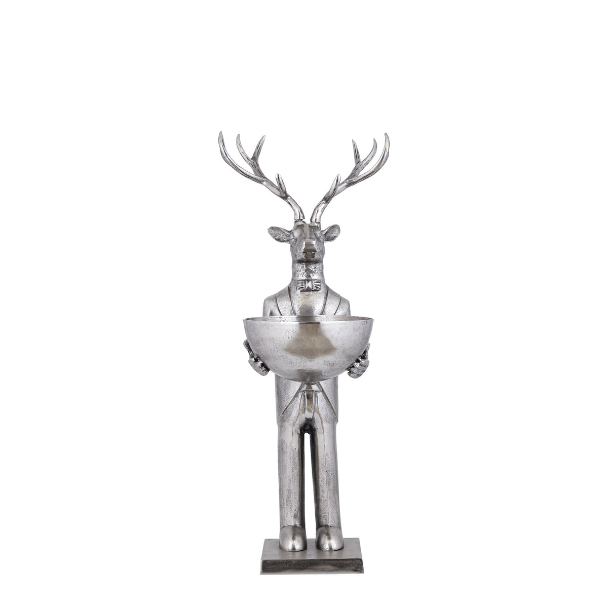 Hirschfigur Airen in Nickel im Raum