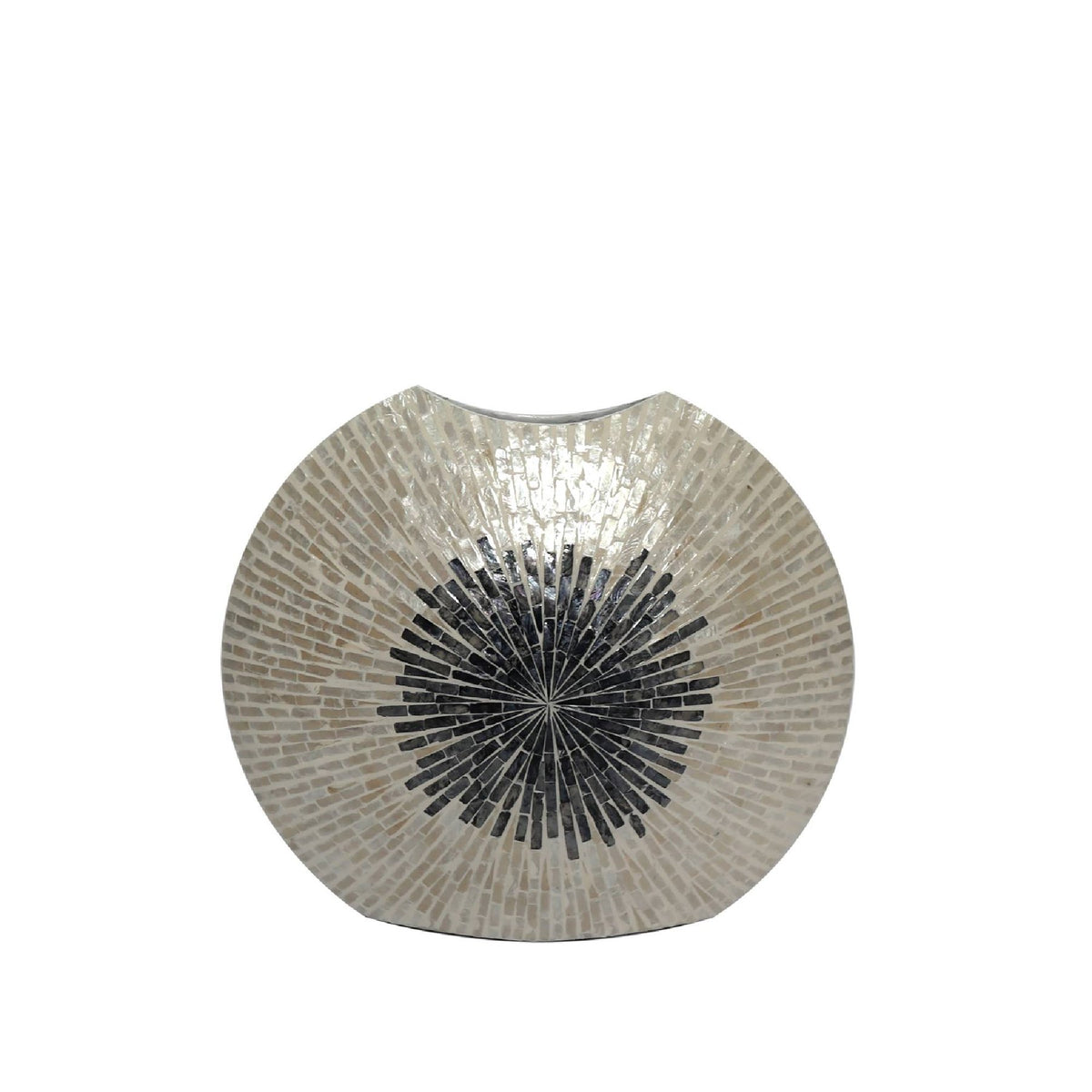 Flachvase Vojtech Perlmutt-Schwarz 53 cm, Freisteller
