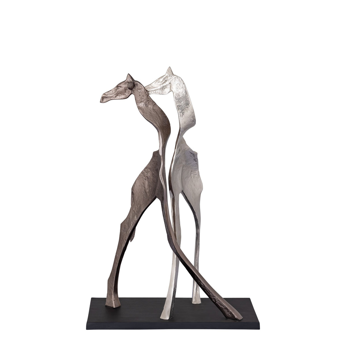 Giraffenskulptur Skye Silber-Schwarz 65 cm, Freisteller
