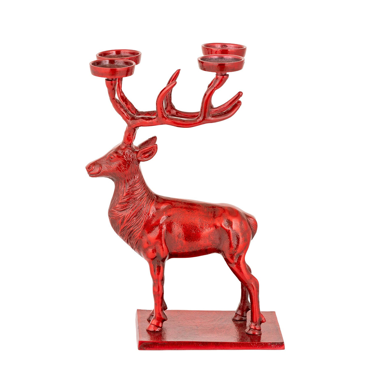 Kerzenhalter Jarica Hirsch Rot, 40 cm, Freisteller