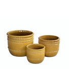 Pflanzkübel-Set Lilliah Ocker 3-teilig 40 cm | Keramik