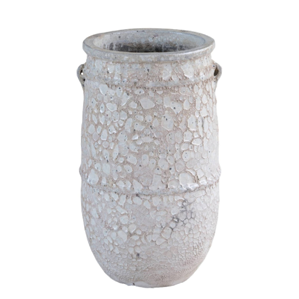 Pflanzkübel Tony Weiß craquelé 68 cm, Freisteller