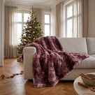 Plaid Linde Bordeaux | Webpelz in Geschenkbox, 150 × 200 cm