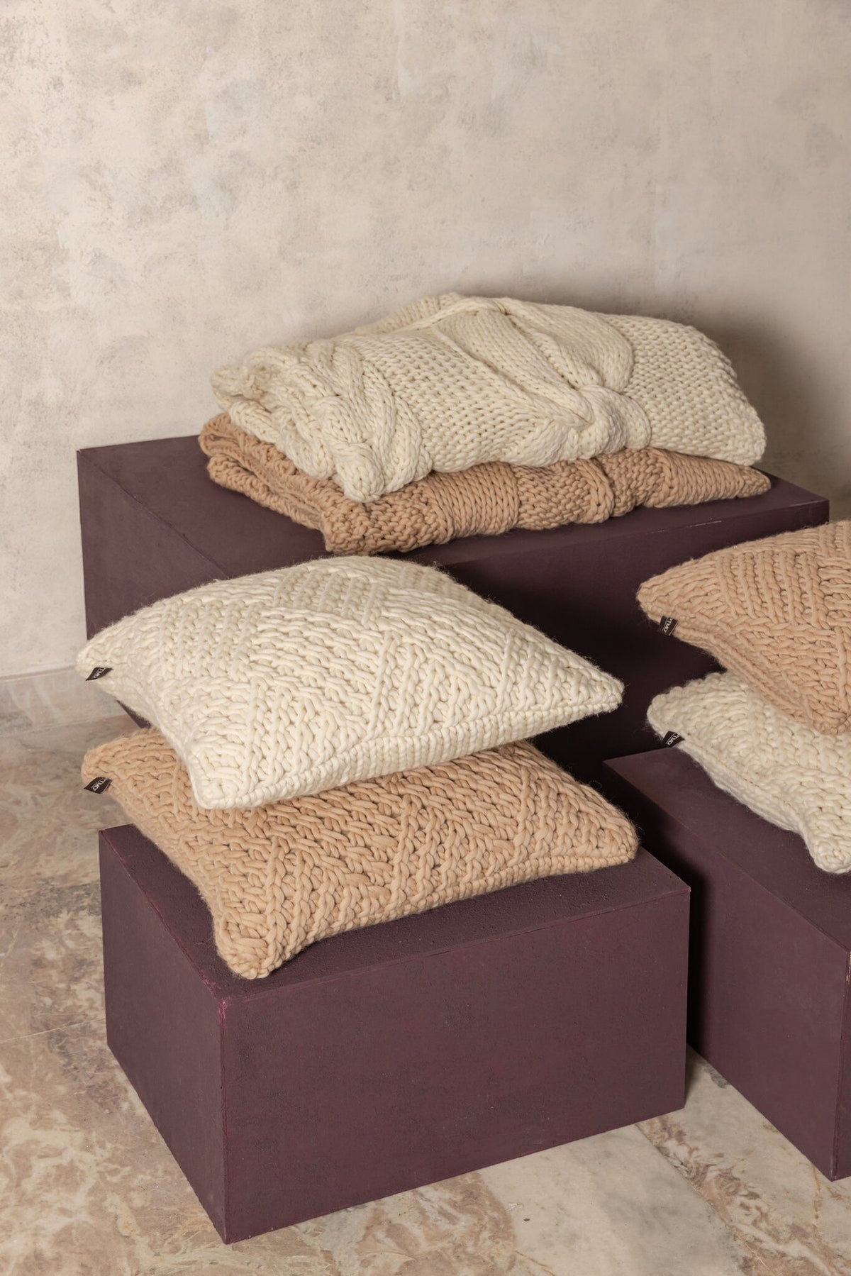 PTMD Rama Strickplaid Taupe