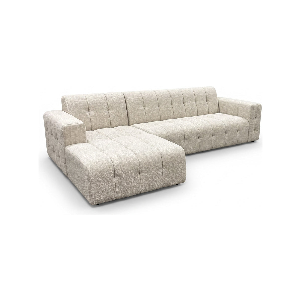 Sofa Palermo mit Chaiselongue links von PTMD, Freisteller im Stoff Cremona
