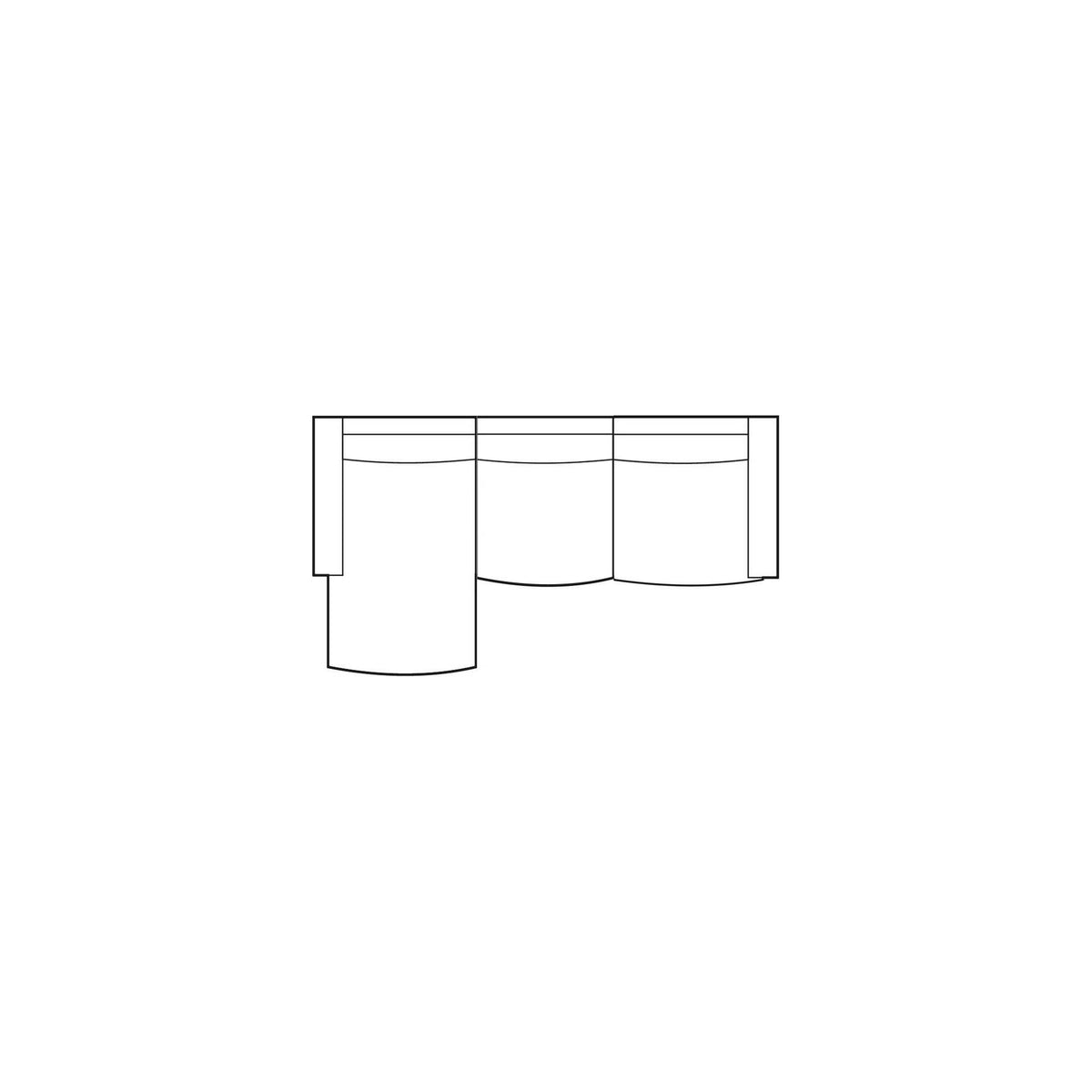 Maßzeichnung Sofa Palermo mit Chaiselongue links von PTMD, 280 × 172 × 88 cm