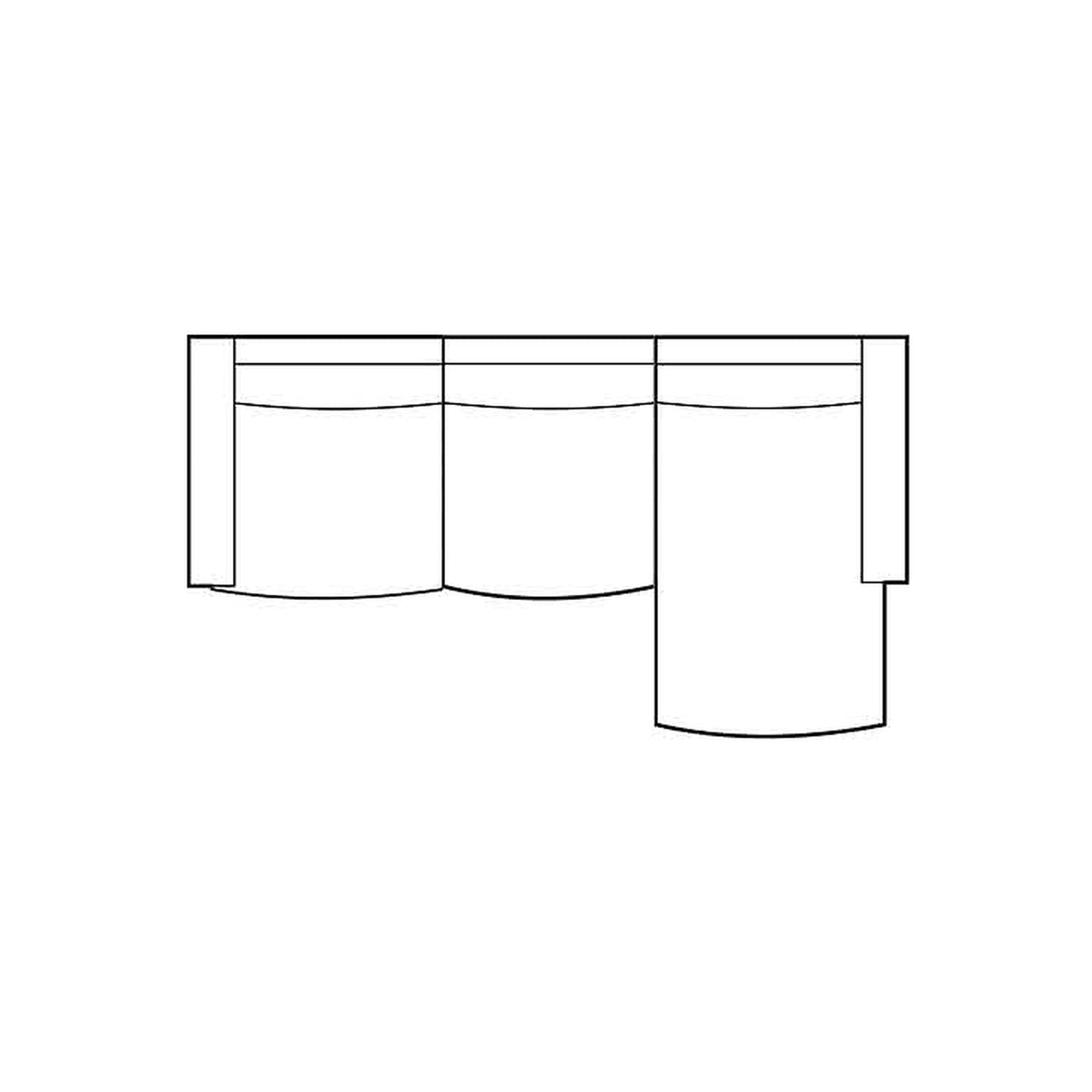 Maßzeichnung Sofa Trapani mit Chaiselongue rechts von PTMD, 275 × 160 × 70 cm