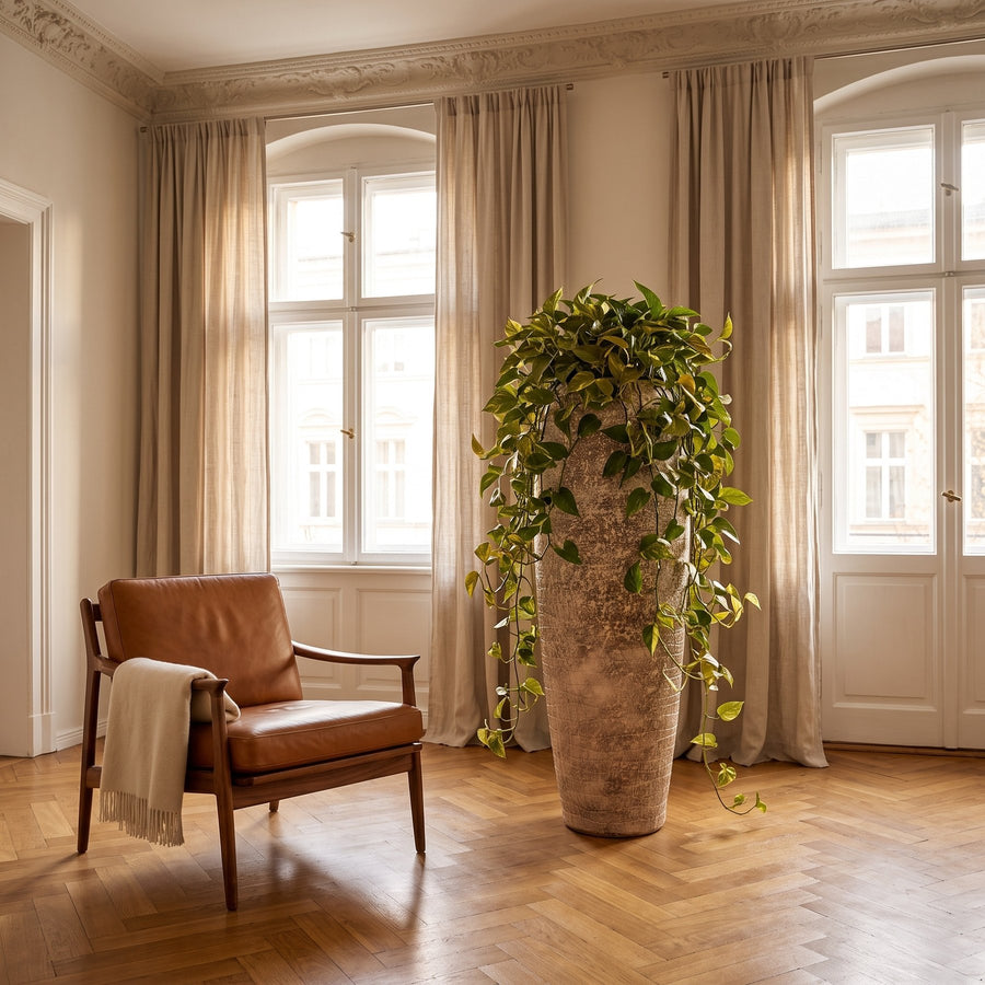 Übertopf Vikki Beige-Rost 120 cm im Raum